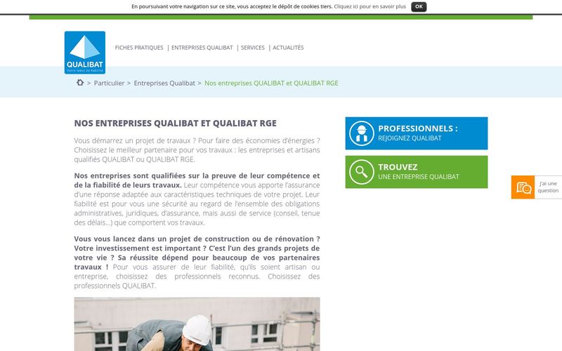 Toutes les entreprises et artisans Qualibat et Qualibat RGE
